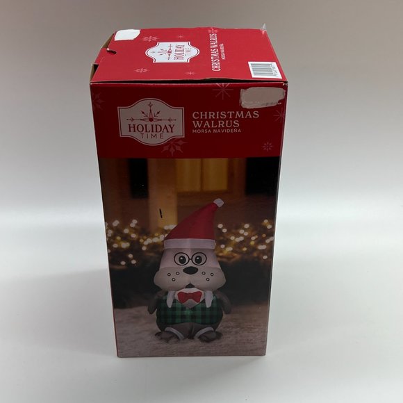 Holiday Time Airblown Inflatable Christmas Walrus Light Up Indoor Outdoor 3.5 Ft - Picture 4 of 7